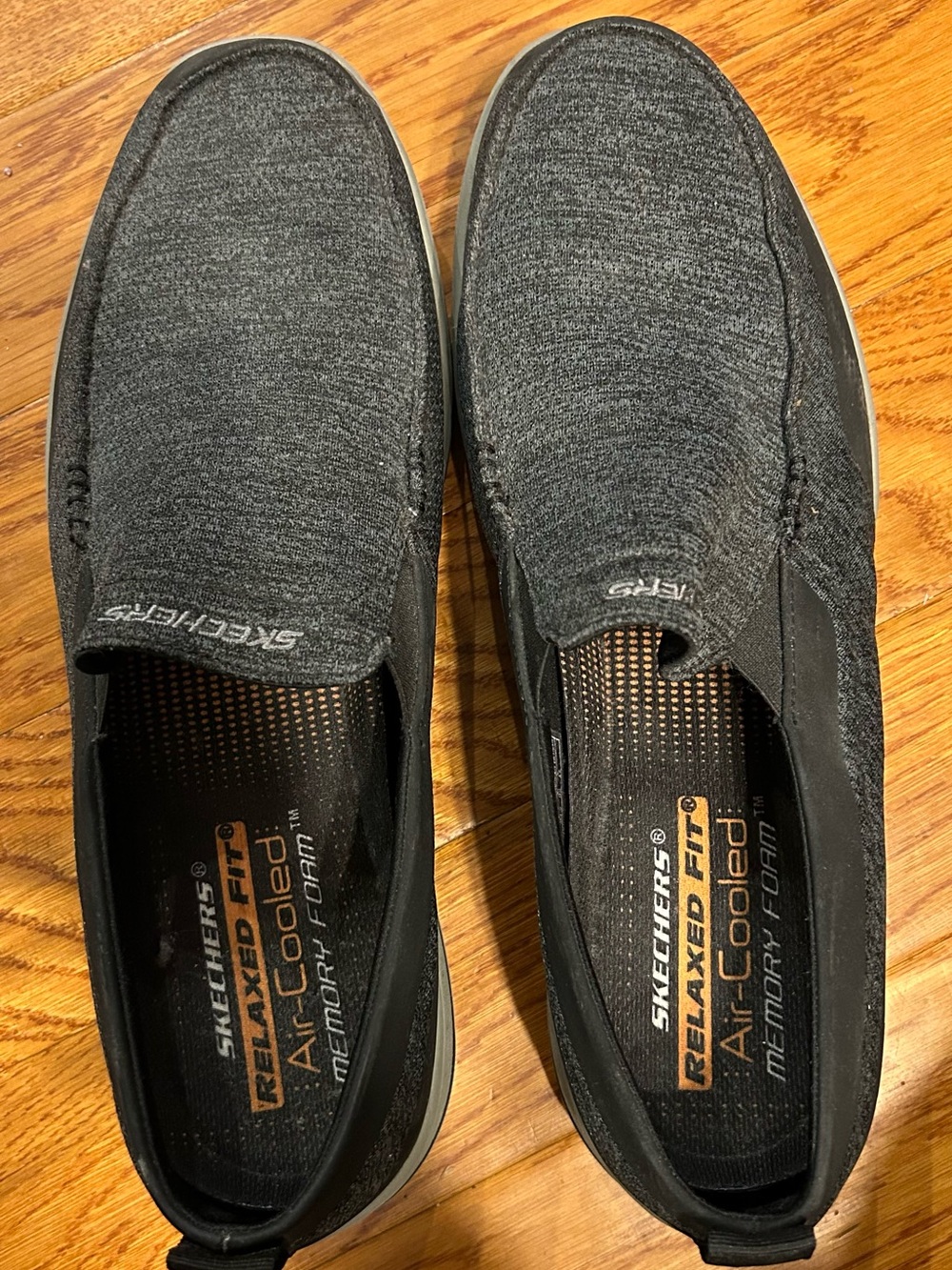 Skechers Men's Gray Relaxed-Fit Slip-On Loafers